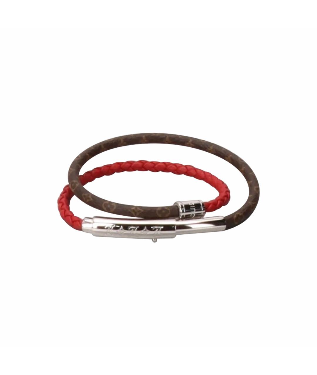 LOUIS VUITTON Красный кожаный браслет, фото 1