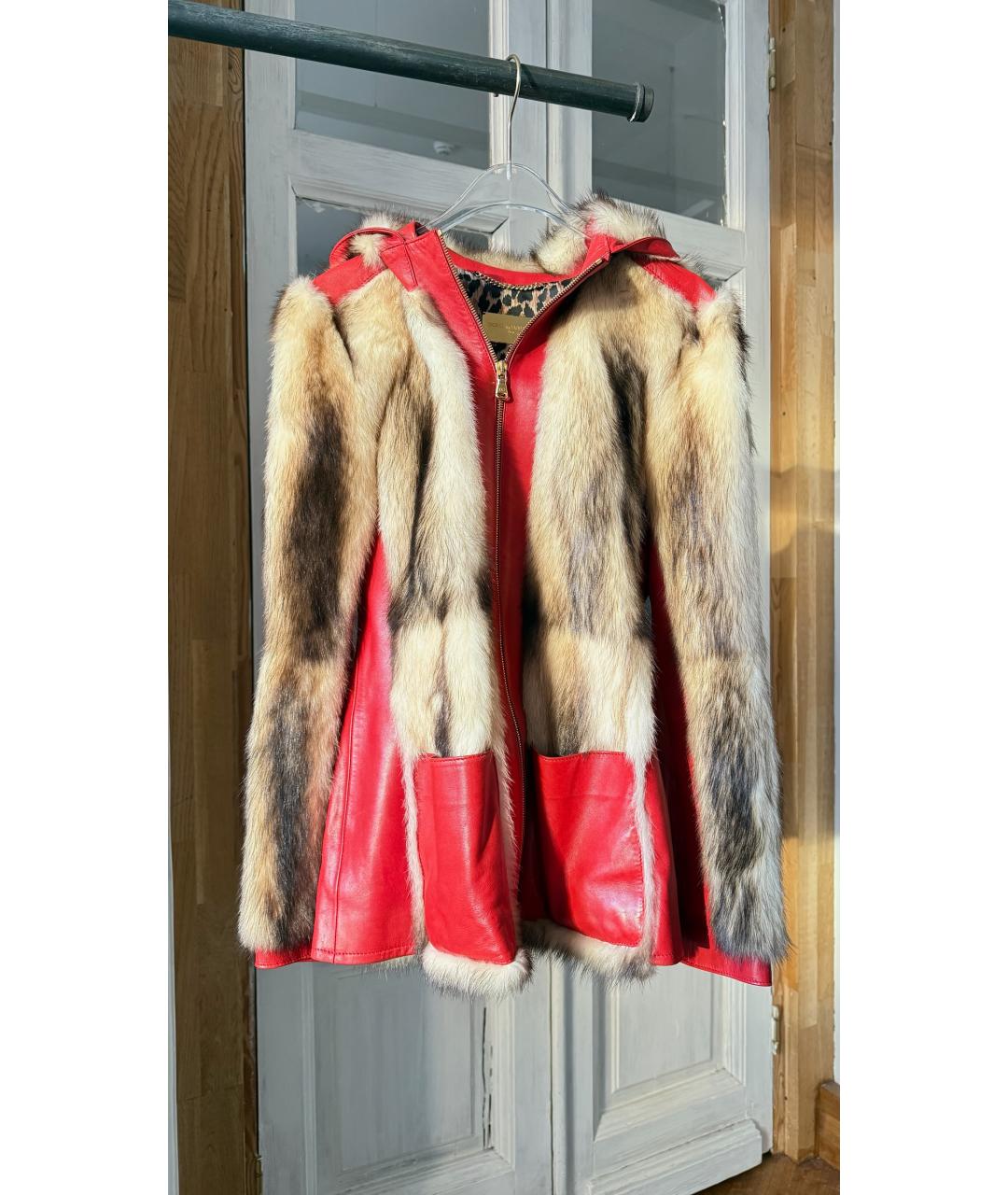 DOLCE&GABBANA Красная меховая дубленка, фото 6