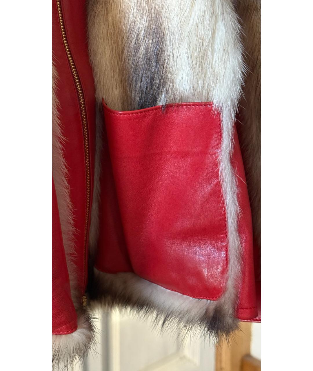 DOLCE&GABBANA Красная меховая дубленка, фото 4