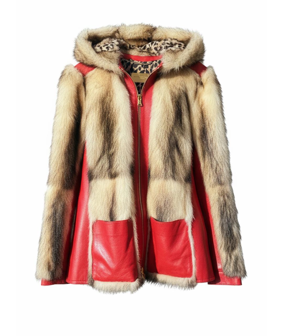 DOLCE&GABBANA Красная меховая дубленка, фото 1