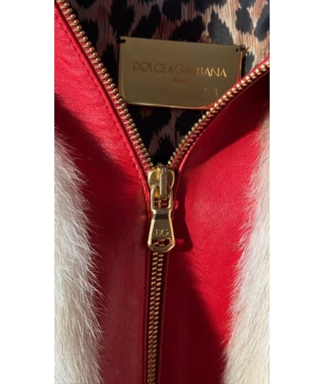 DOLCE&GABBANA Красная меховая дубленка, фото 3