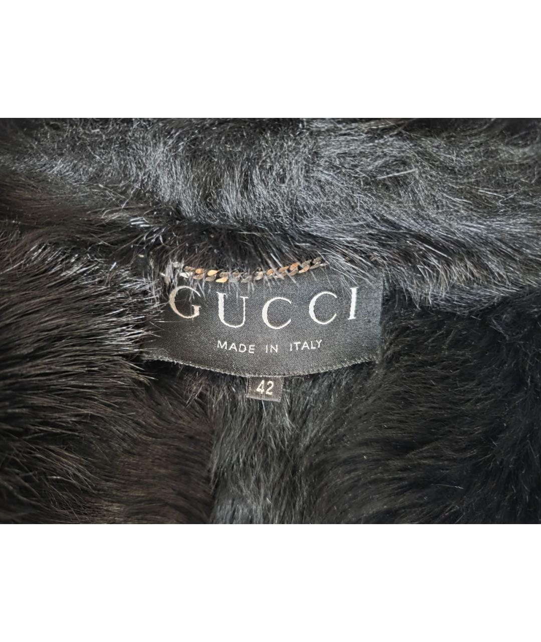 GUCCI Черная меховая дубленка, фото 4