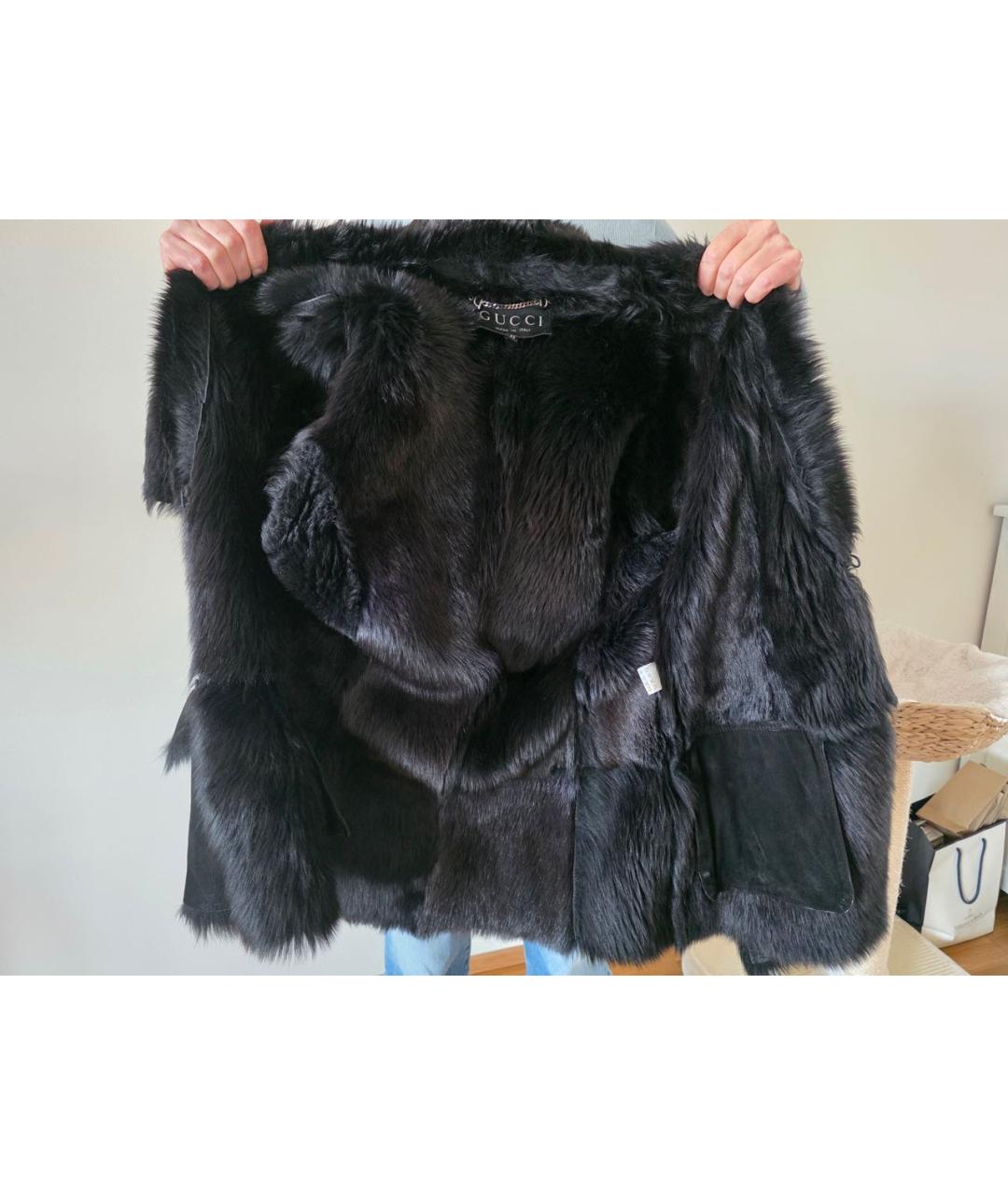 GUCCI Черная меховая дубленка, фото 7