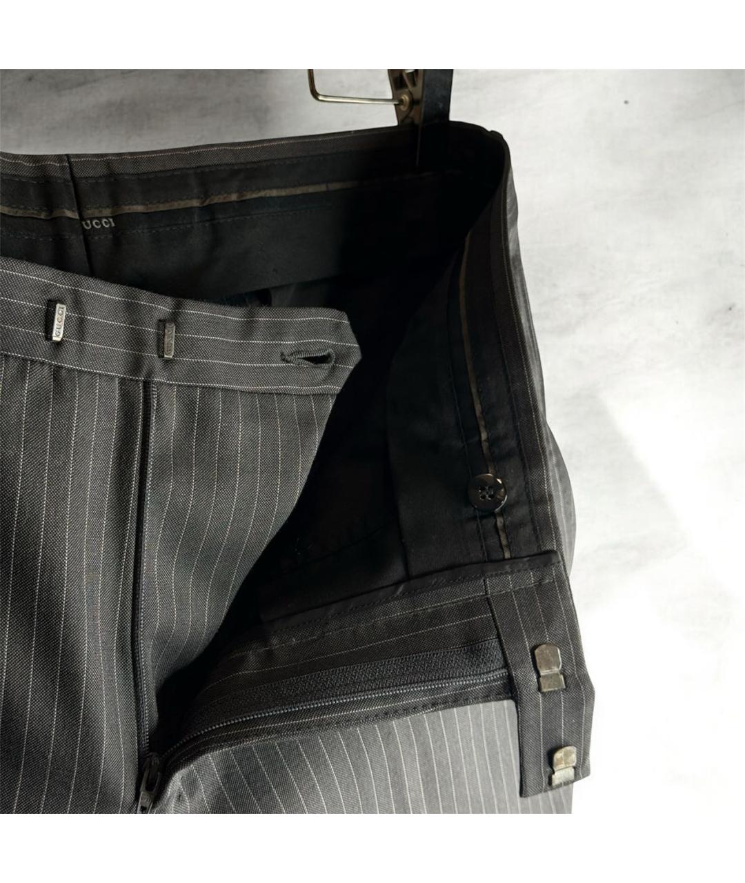 GUCCI Серые шерстяные классические брюки, фото 6