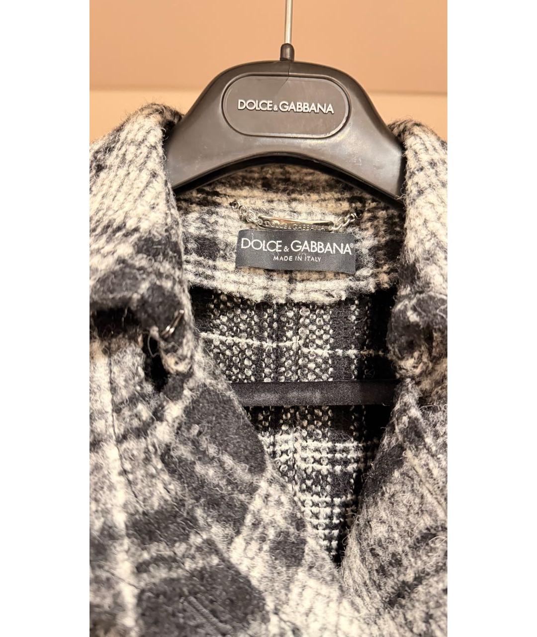 DOLCE&GABBANA Черное шерстяное пальто, фото 3