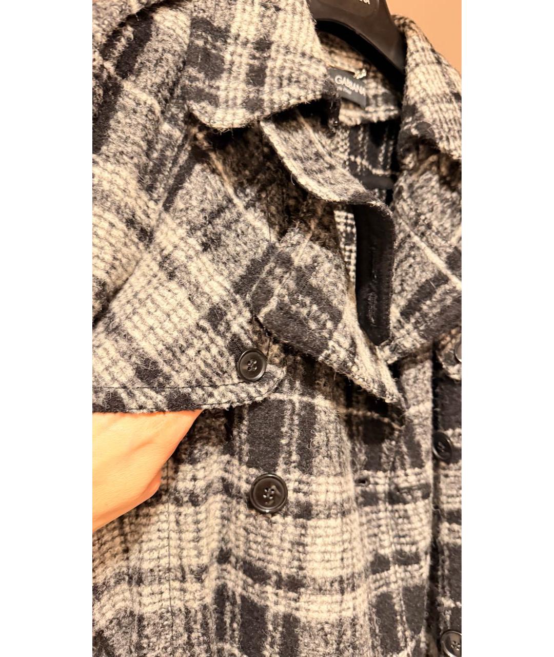 DOLCE&GABBANA Черное шерстяное пальто, фото 6