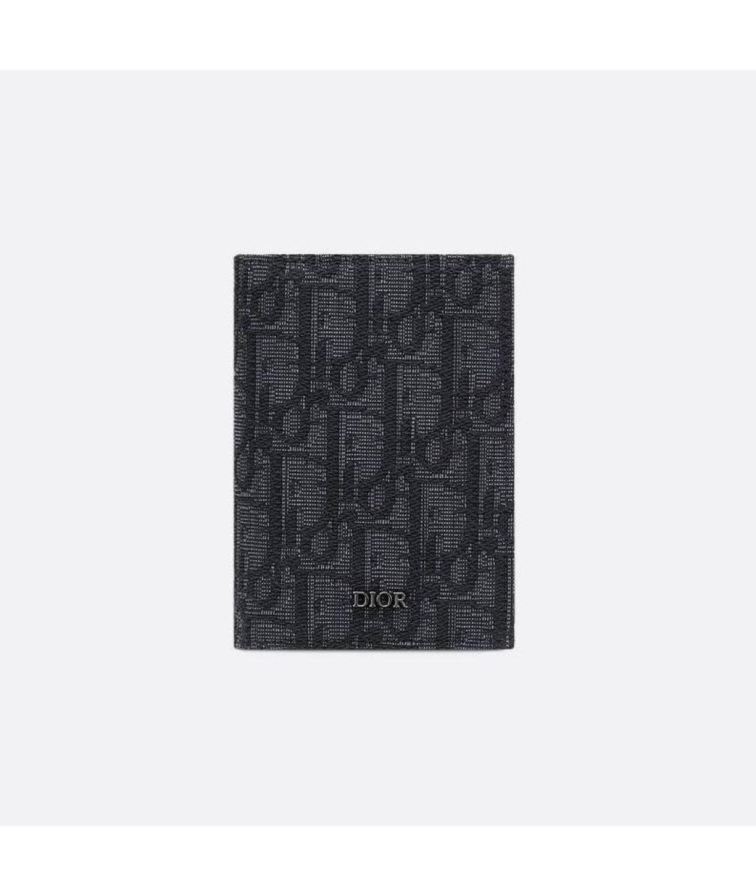 CHRISTIAN DIOR Антрацитовый кожаный кардхолдер, фото 7