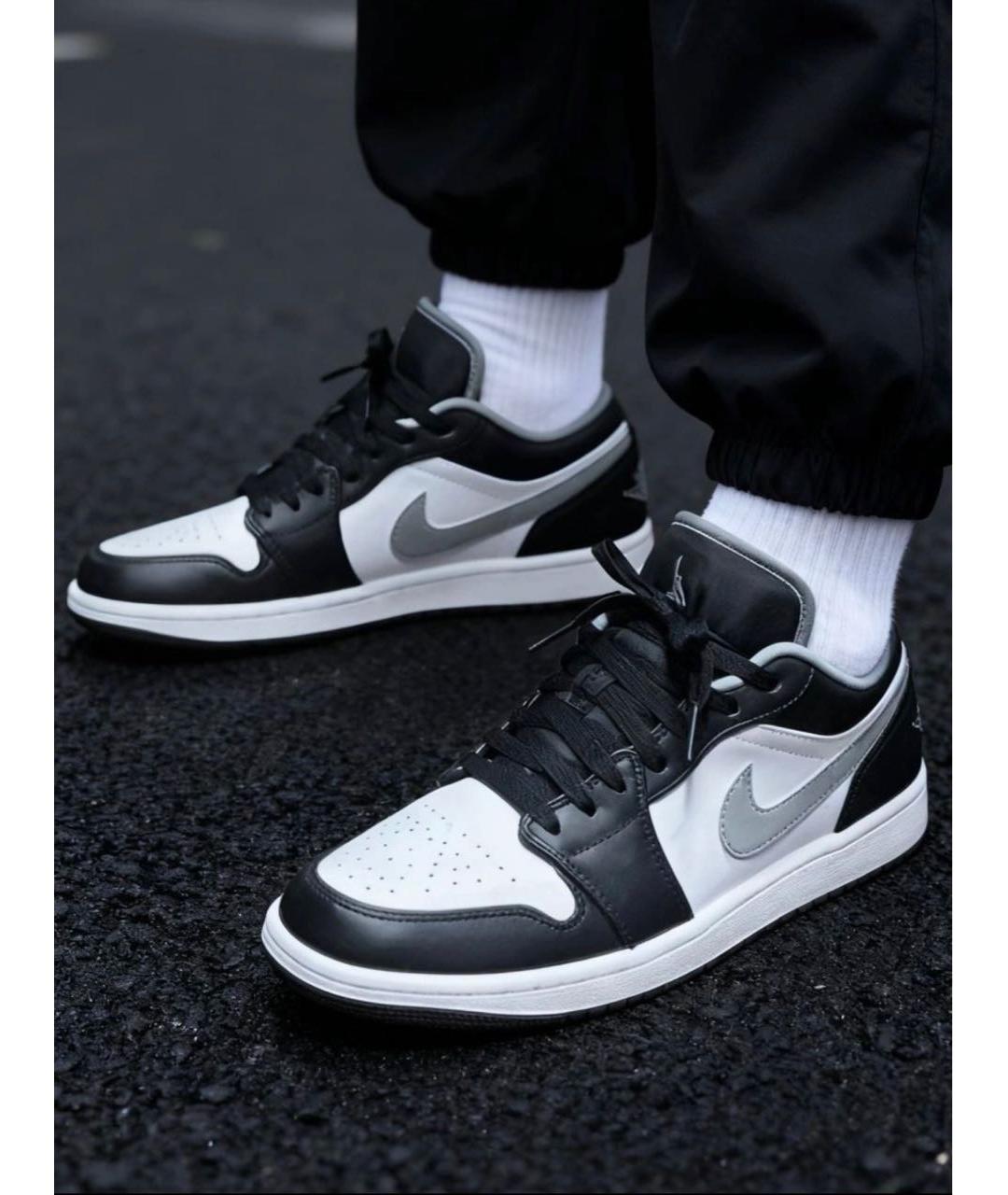 JORDAN Черные кожаные низкие кроссовки / кеды, фото 8