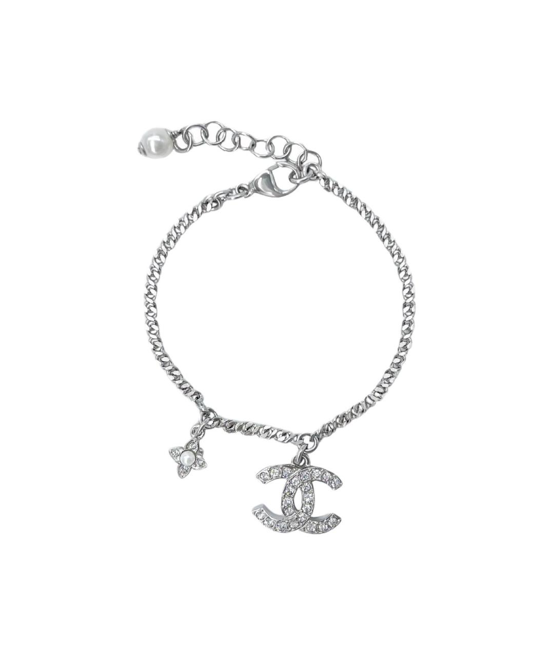 CHANEL Серебрянный металлический браслет, фото 1