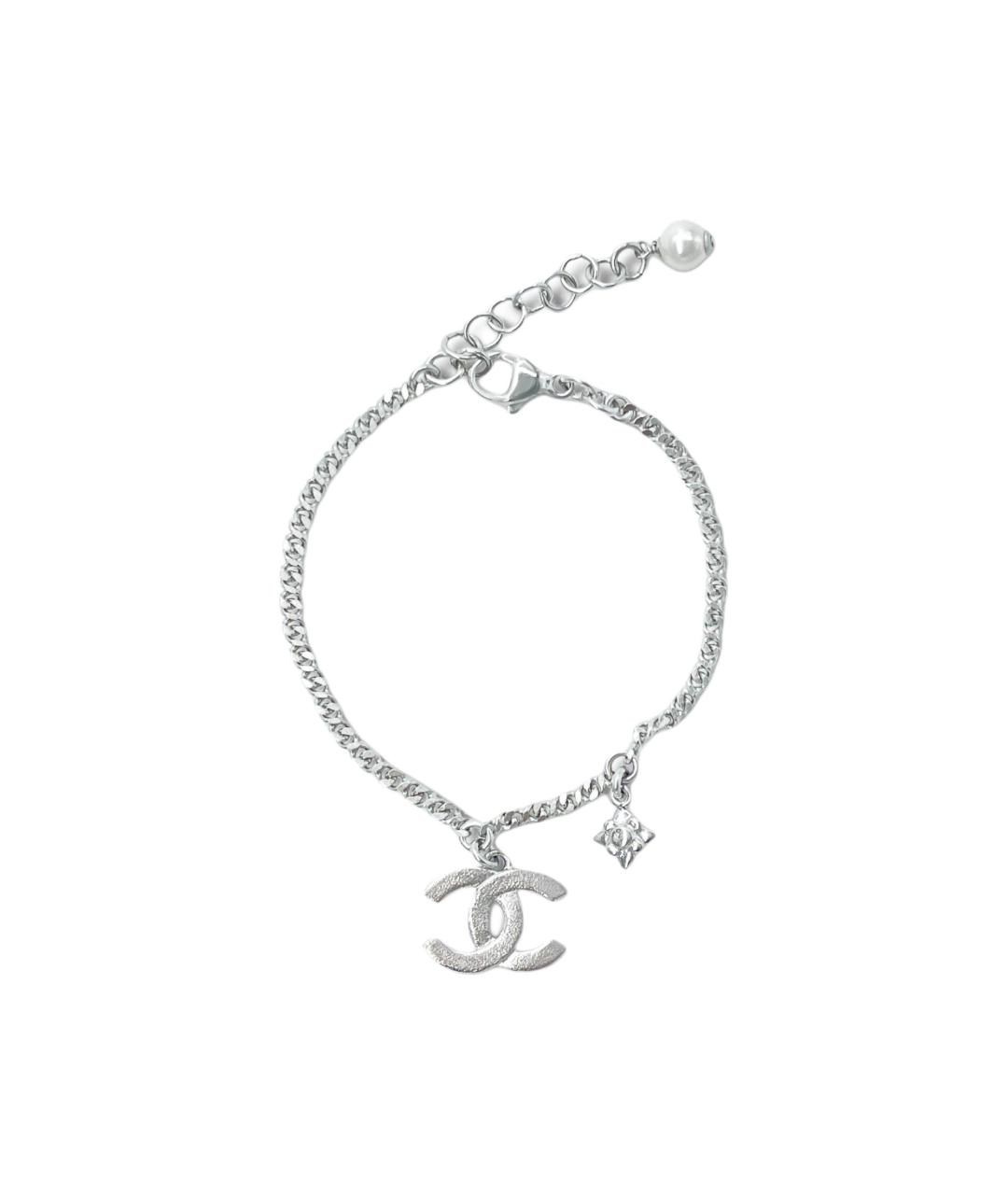 CHANEL Серебрянный металлический браслет, фото 2