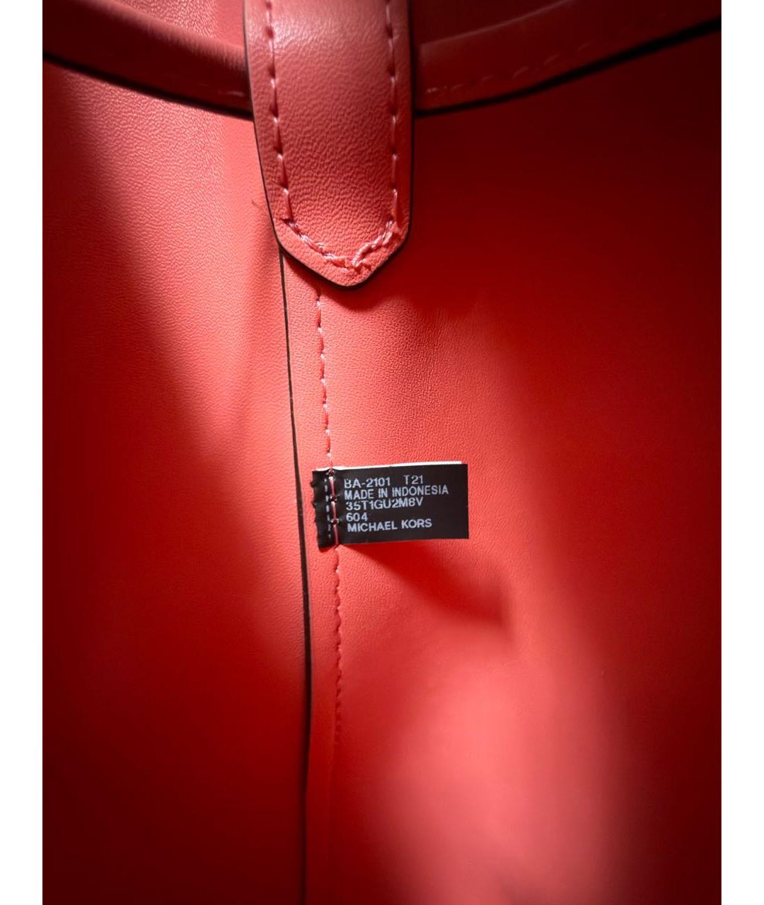 MICHAEL KORS Коралловая сумка с короткими ручками из искусственной кожи, фото 7