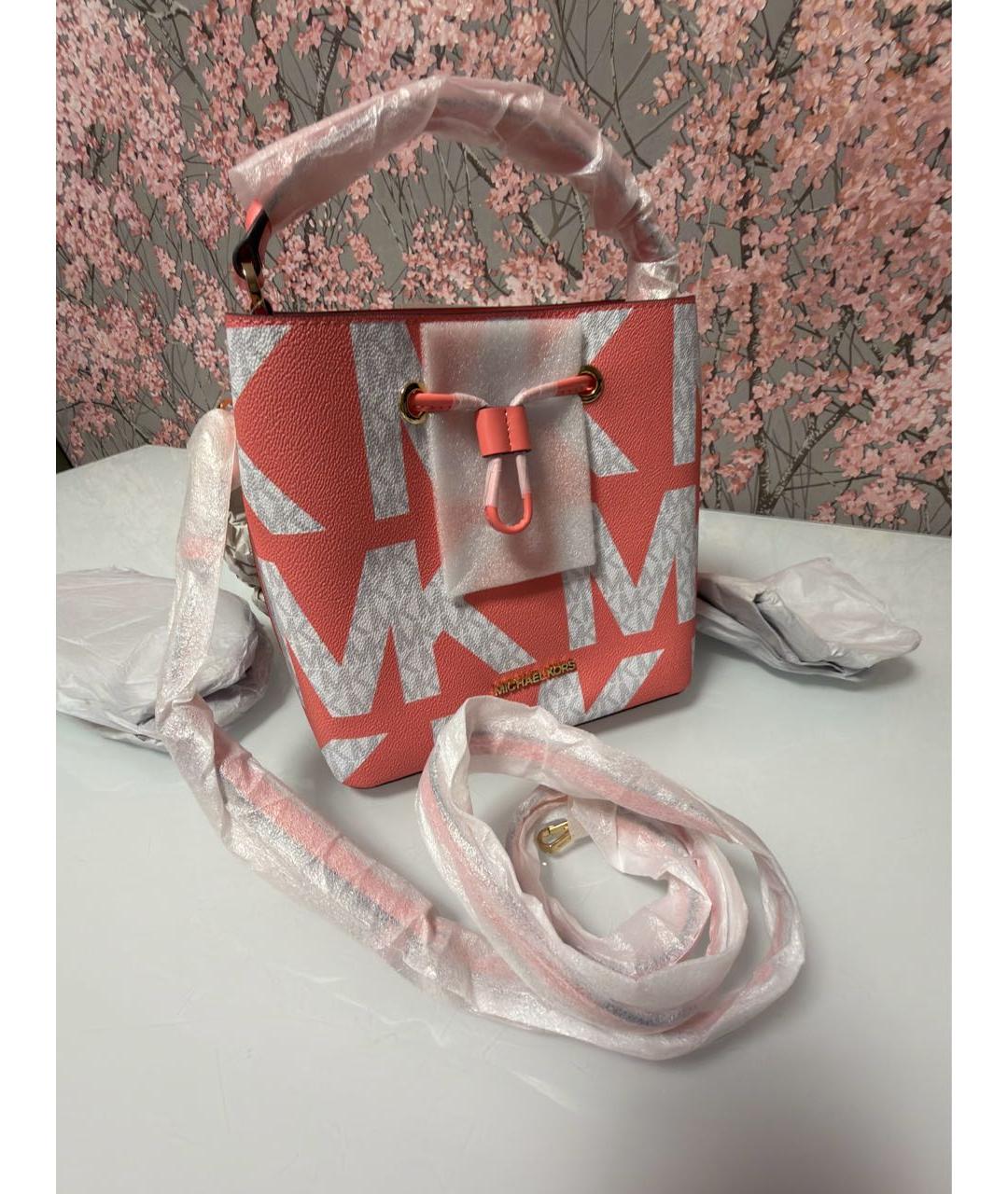 MICHAEL KORS Коралловая сумка с короткими ручками из искусственной кожи, фото 2