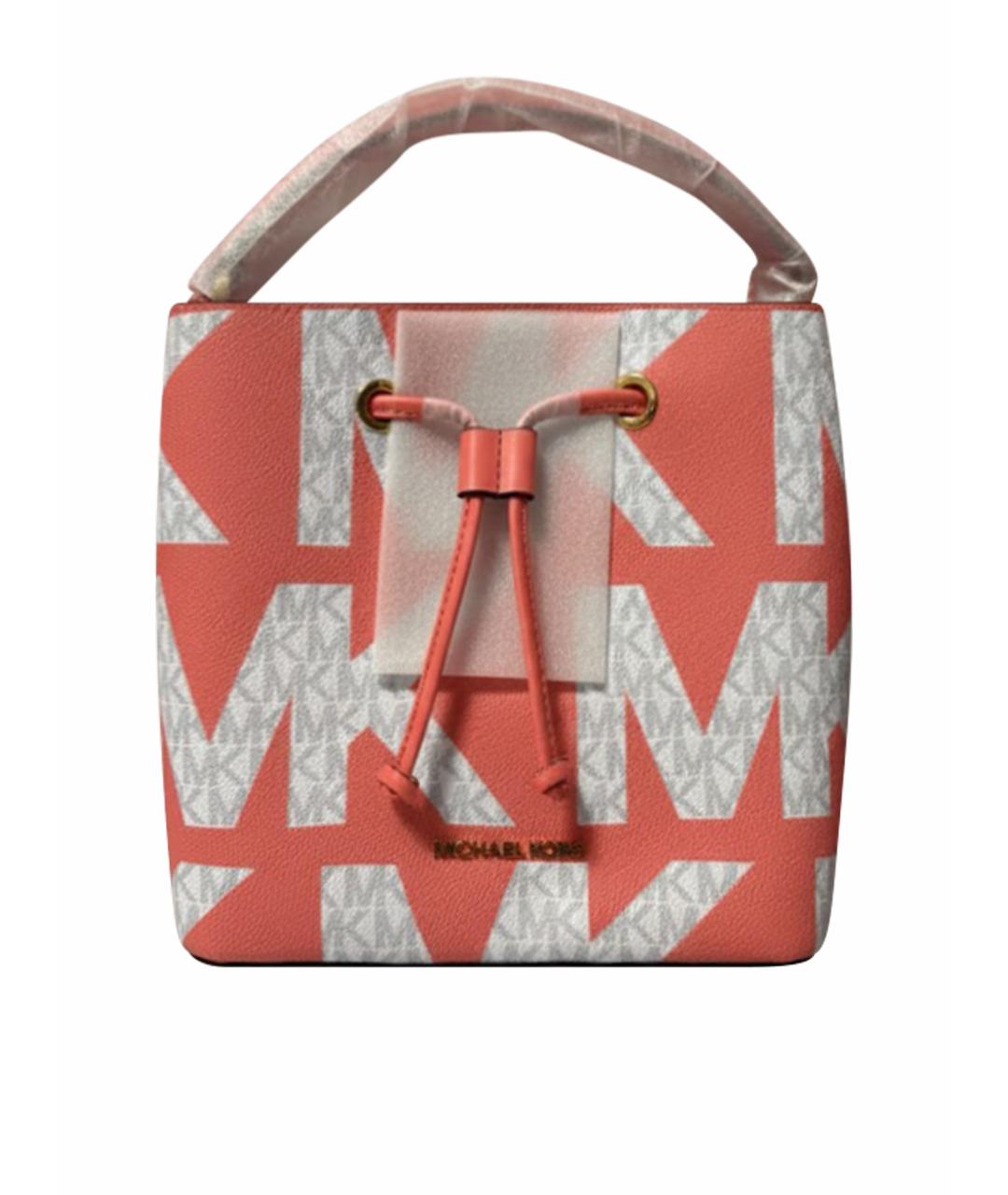 MICHAEL KORS Коралловая сумка с короткими ручками из искусственной кожи, фото 1