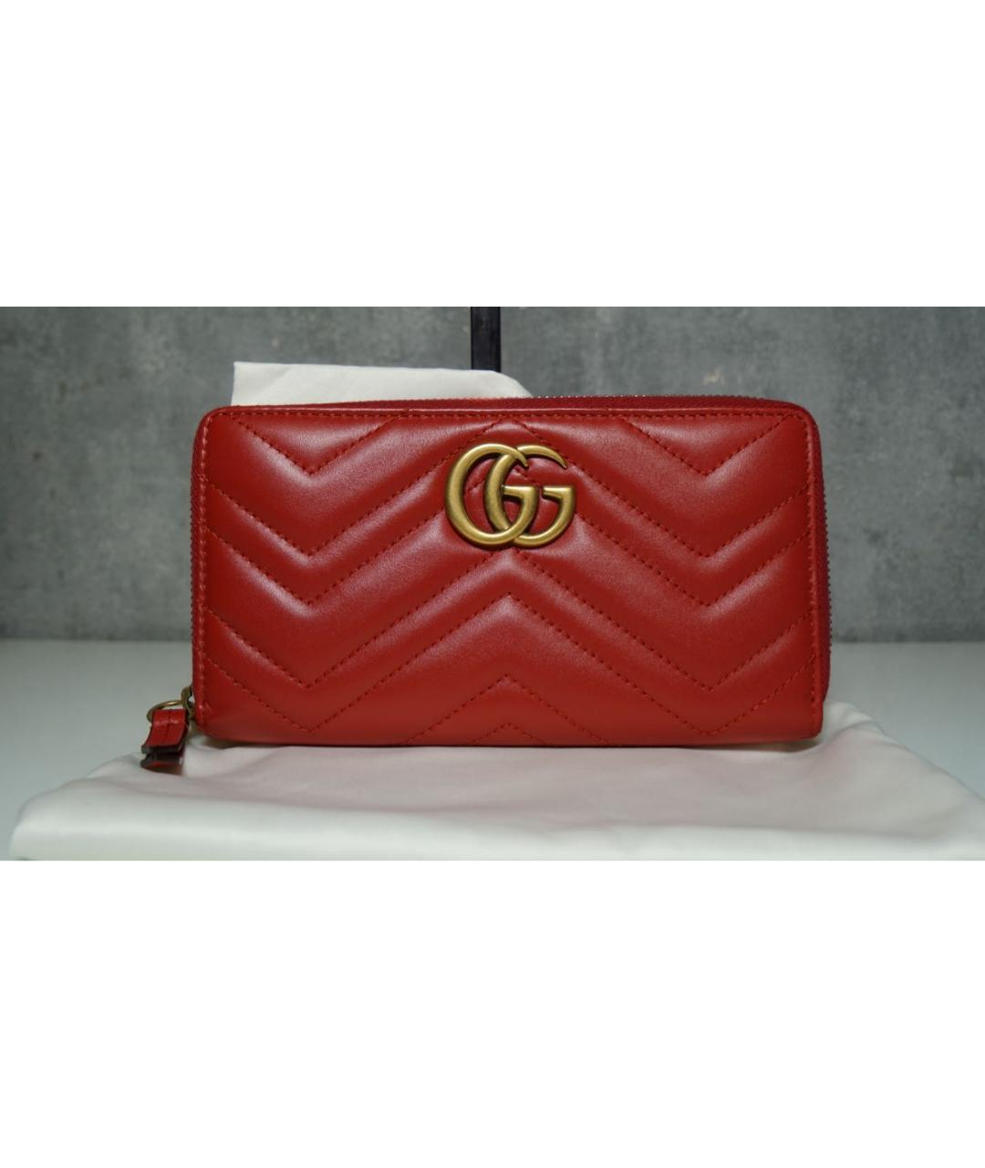 GUCCI Красный кожаный кошелек, фото 2