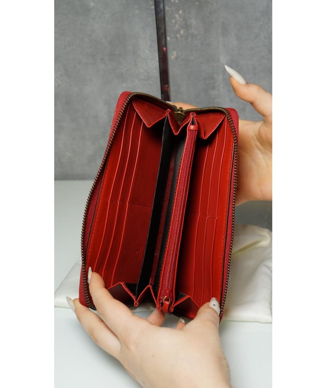 GUCCI Красный кожаный кошелек, фото 4