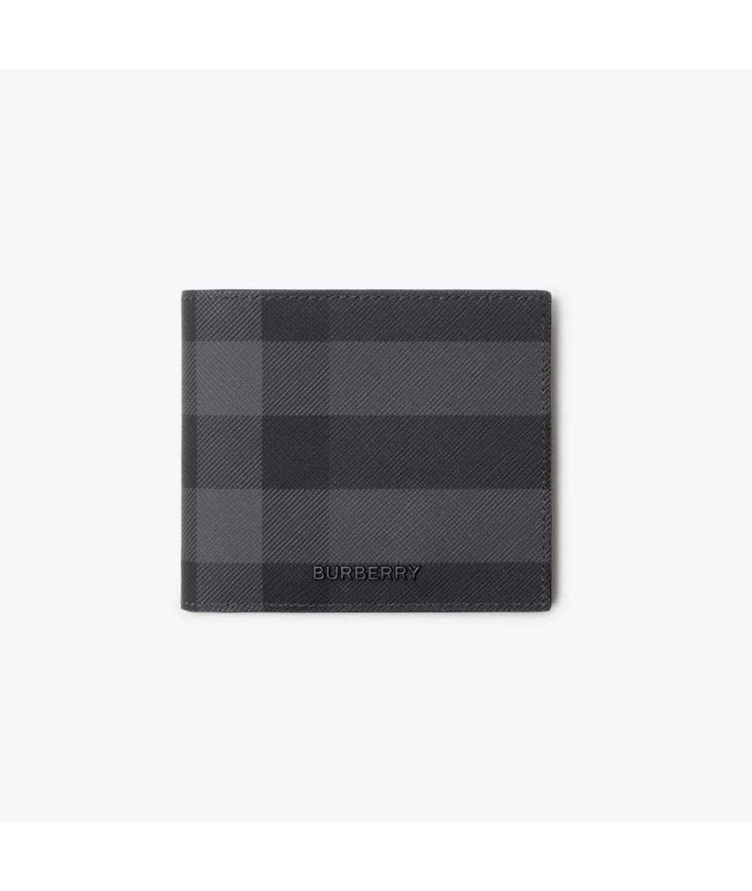 BURBERRY Антрацитовый кожаный кошелек, фото 5