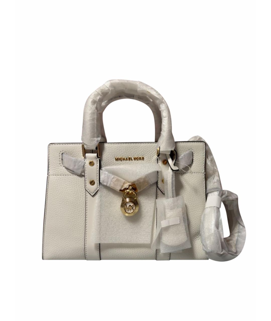 MICHAEL KORS Белая кожаная сумка с короткими ручками, фото 1