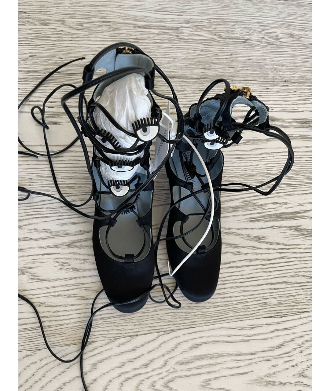 CHIARA FERRAGNI Черные текстильные туфли, фото 2