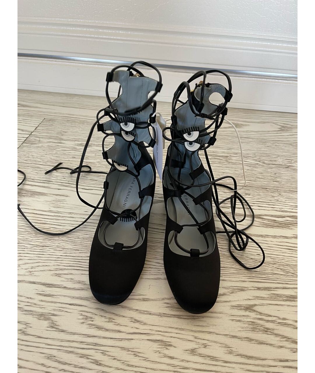 CHIARA FERRAGNI Черные текстильные туфли, фото 3