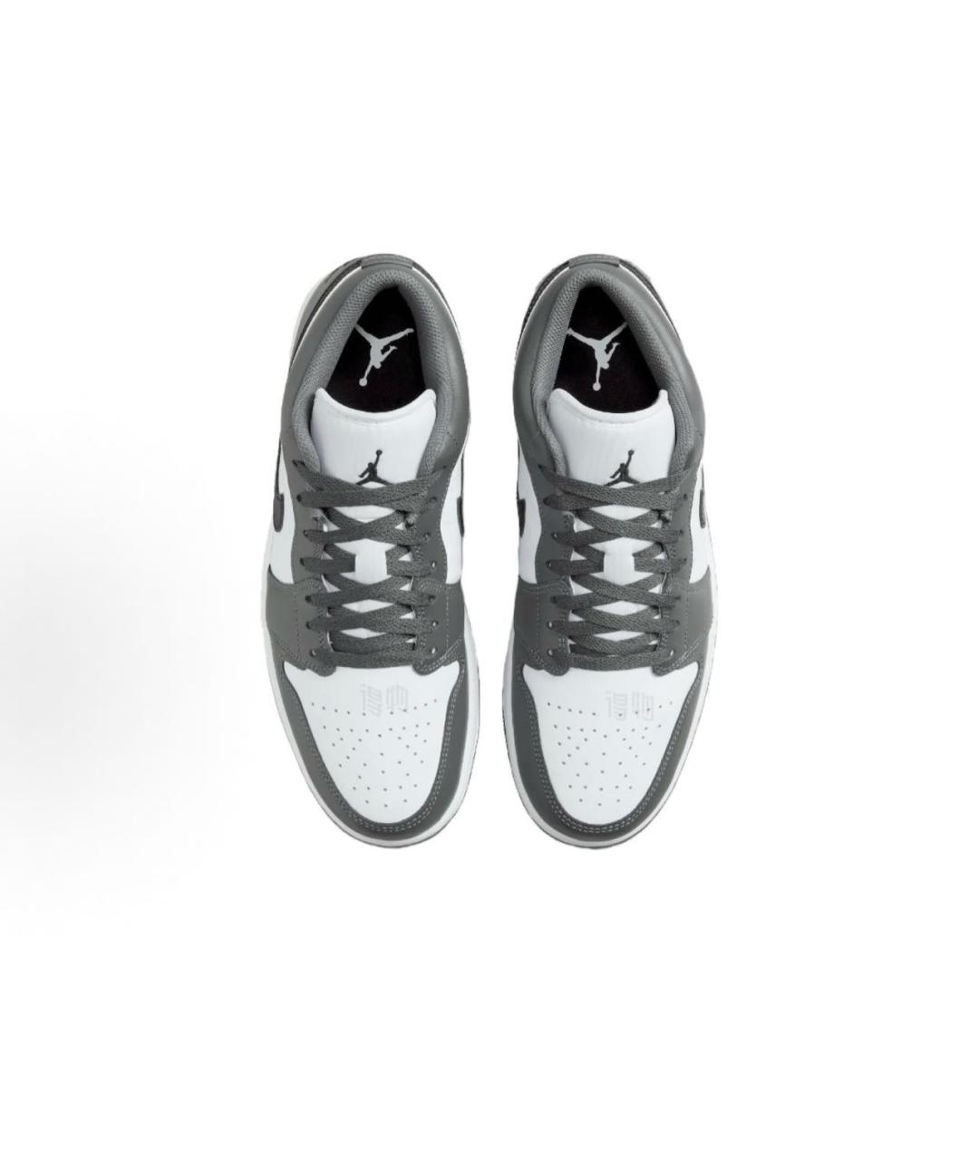 JORDAN Серые кожаные низкие кроссовки / кеды, фото 3