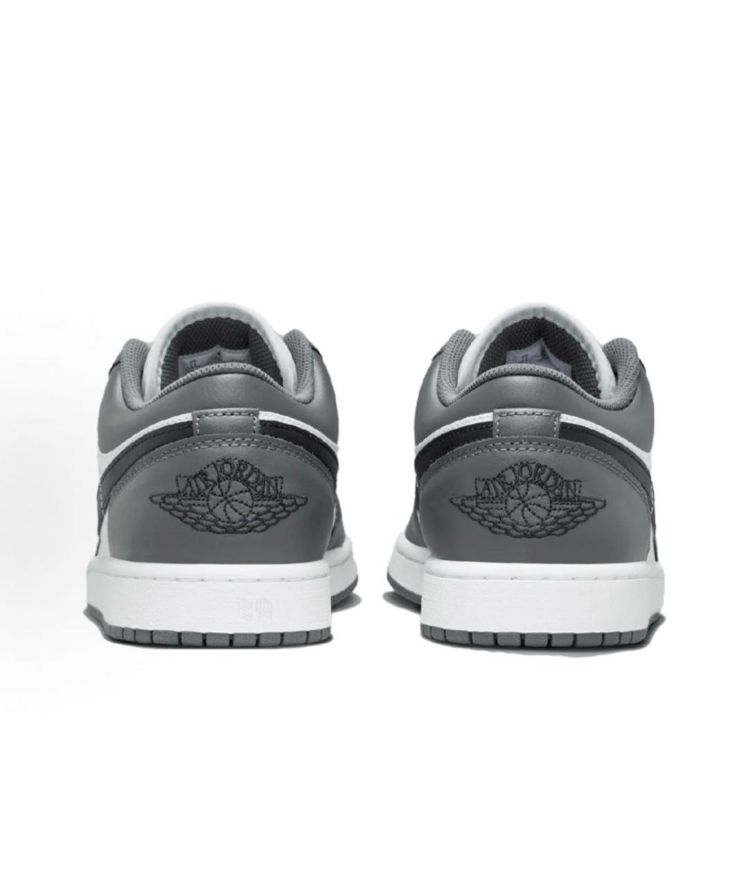 JORDAN Серые кожаные низкие кроссовки / кеды, фото 4
