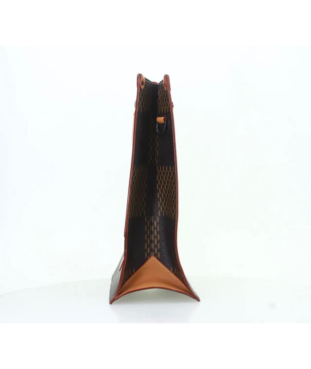 LOUIS VUITTON Коричневая кожаная сумка тоут, фото 2