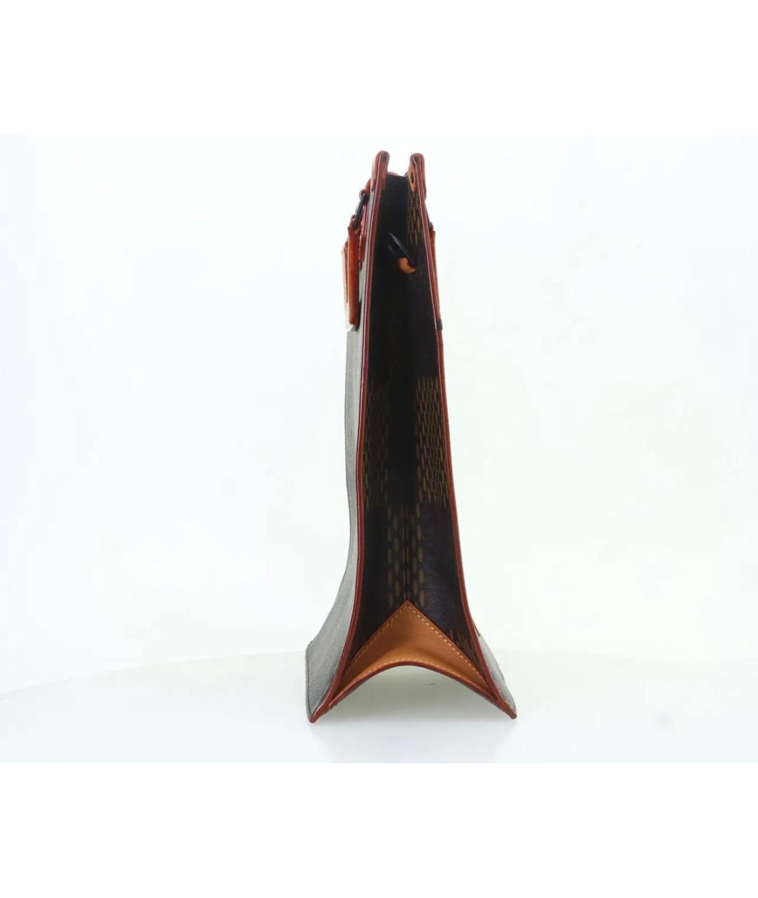 LOUIS VUITTON Коричневая кожаная сумка тоут, фото 4