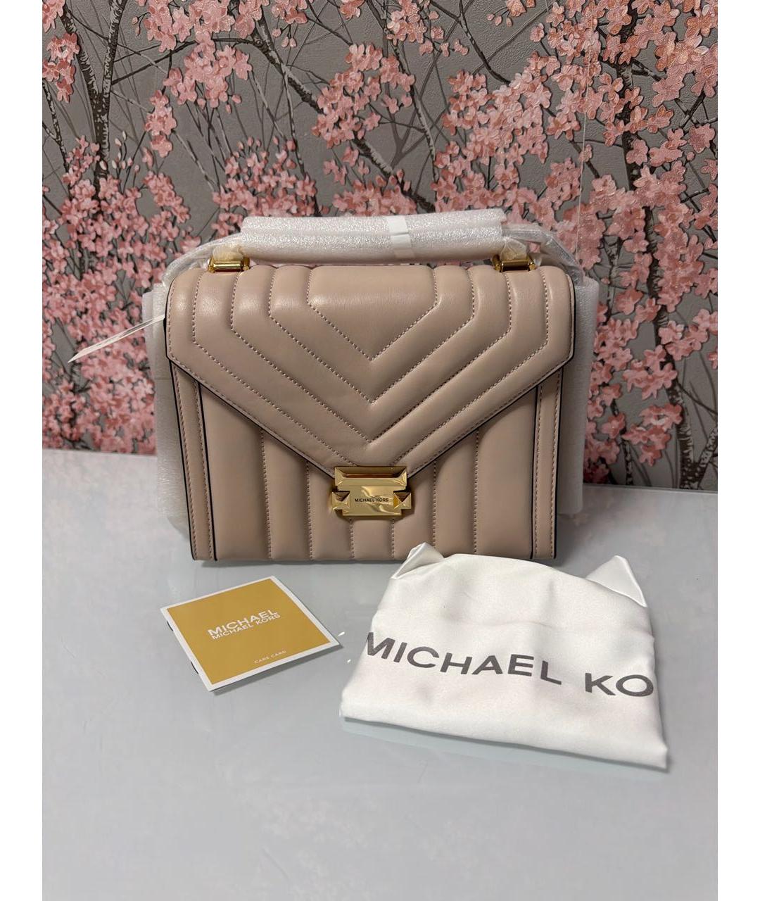 MICHAEL KORS Розовая кожаная сумка через плечо, фото 9