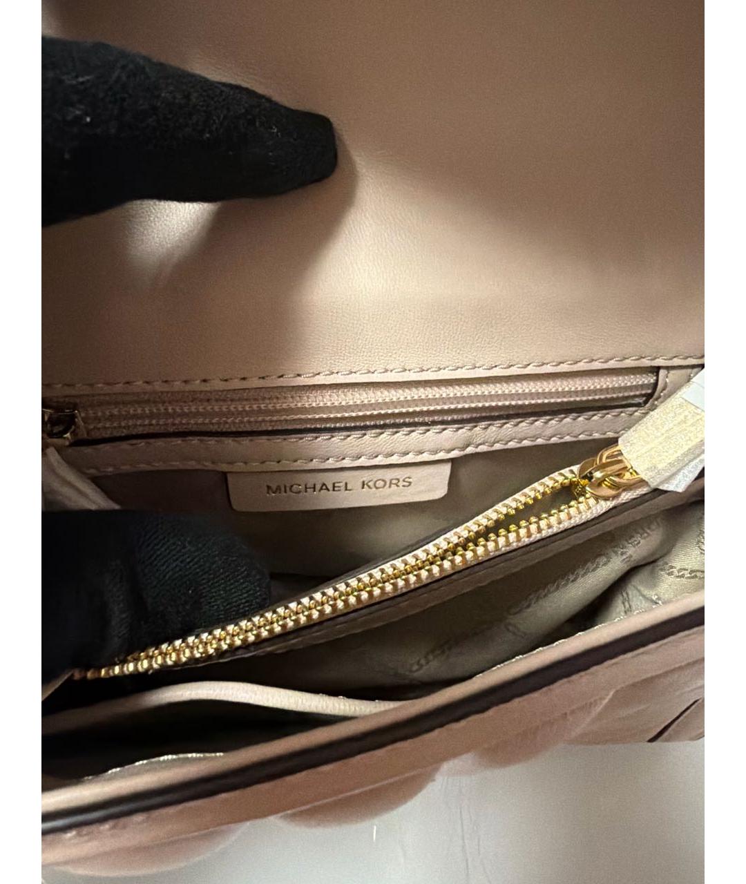 MICHAEL KORS Розовая кожаная сумка через плечо, фото 4