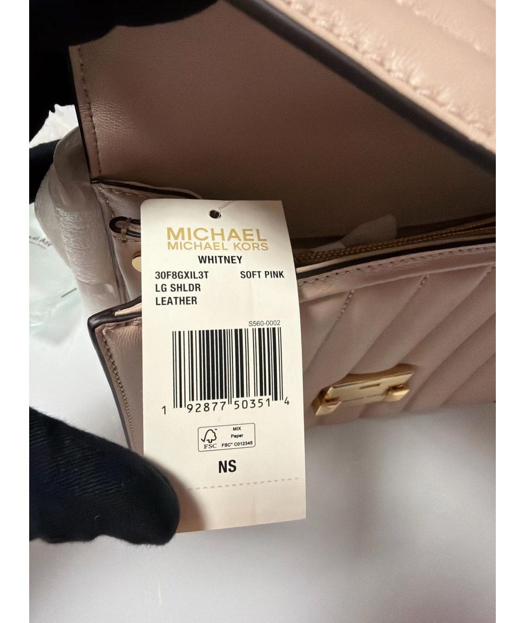 MICHAEL KORS Розовая кожаная сумка через плечо, фото 5