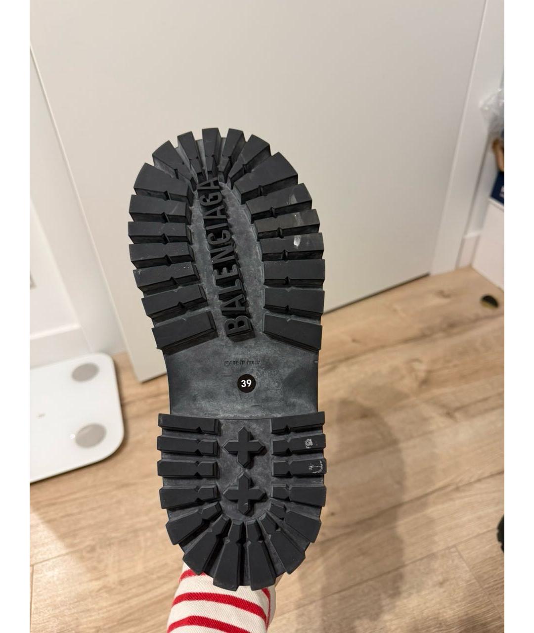 BALENCIAGA Черные кожаные ботинки, фото 6