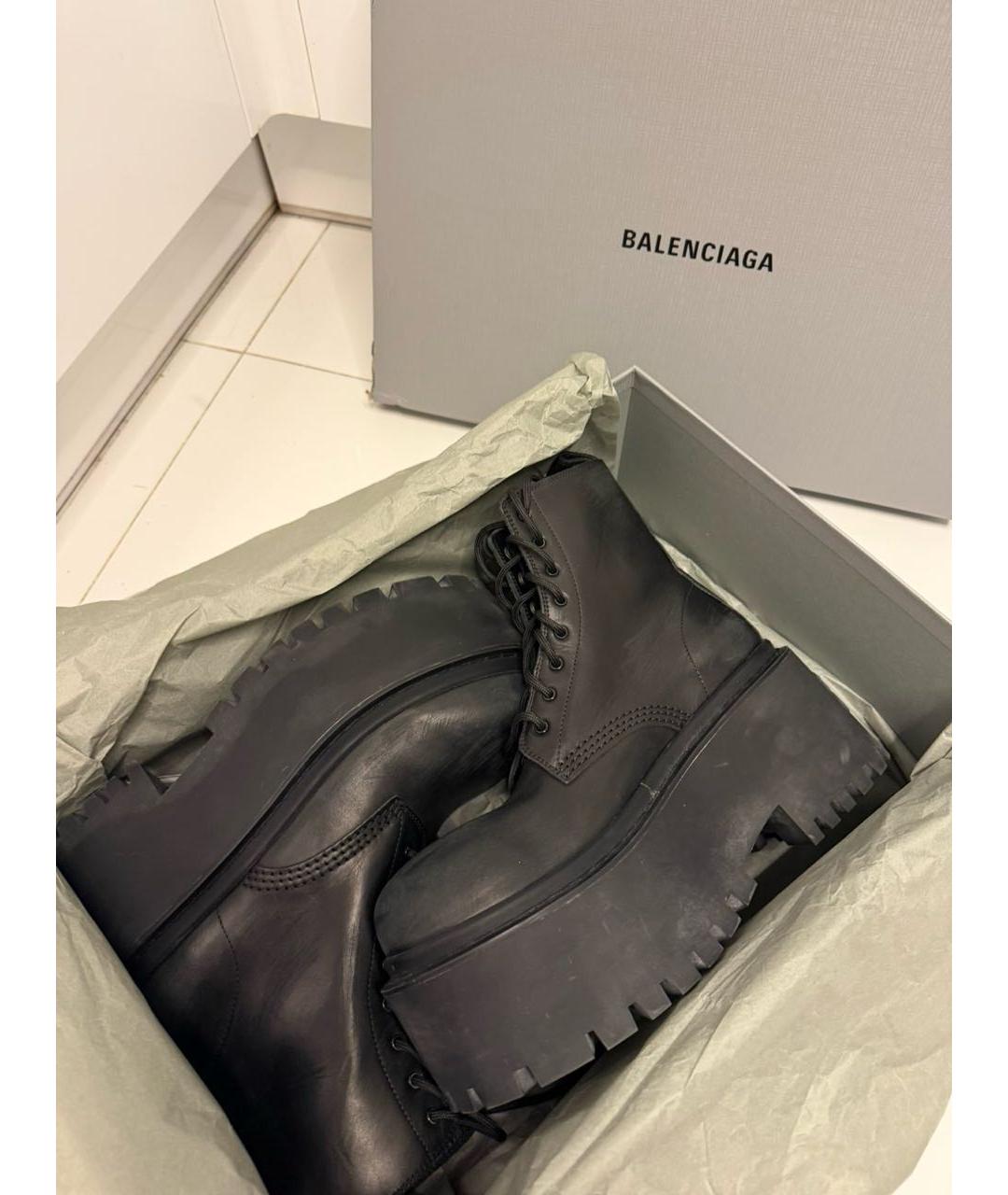 BALENCIAGA Черные кожаные ботинки, фото 5