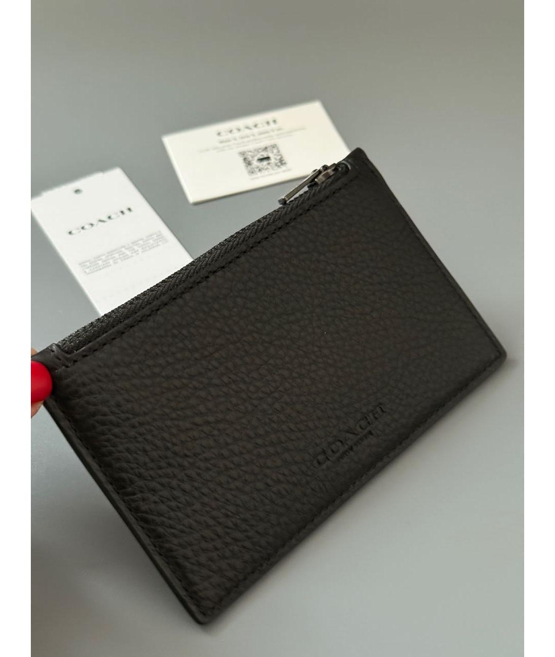 COACH Черный кожаный кардхолдер, фото 2