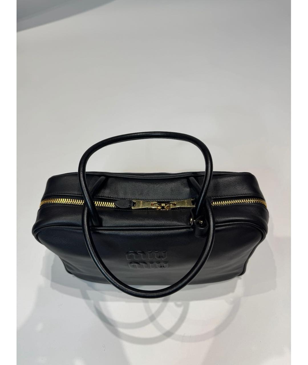 MIU MIU Черная кожаная сумка с короткими ручками, фото 5