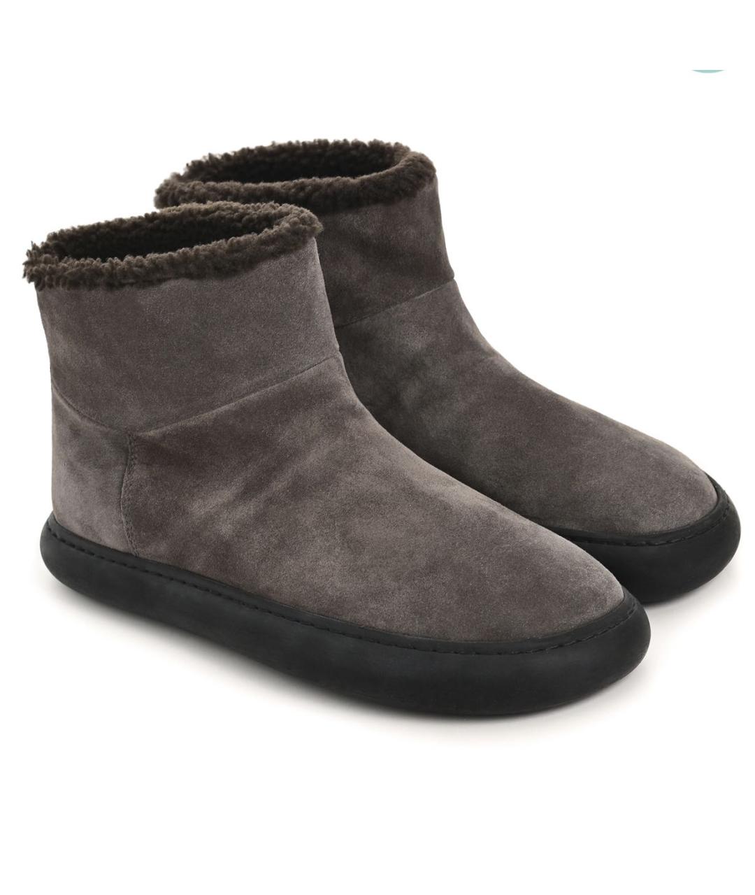 OFFICINE CREATIVE Антрацитовые замшевые ботинки, фото 4