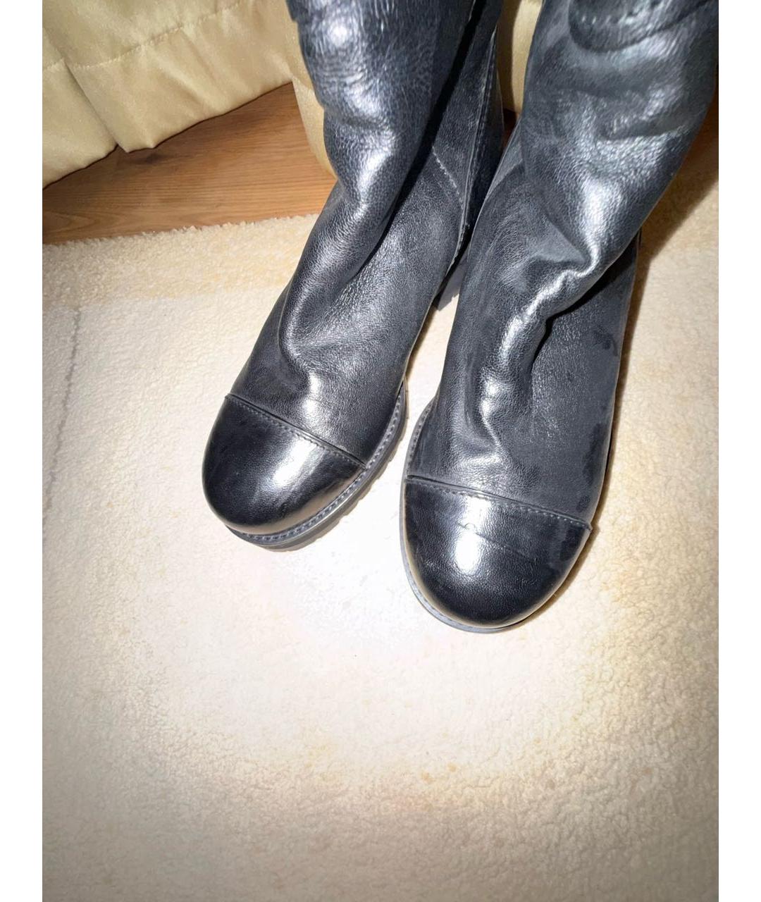 JIMMY CHOO Черные кожаные сапоги, фото 3