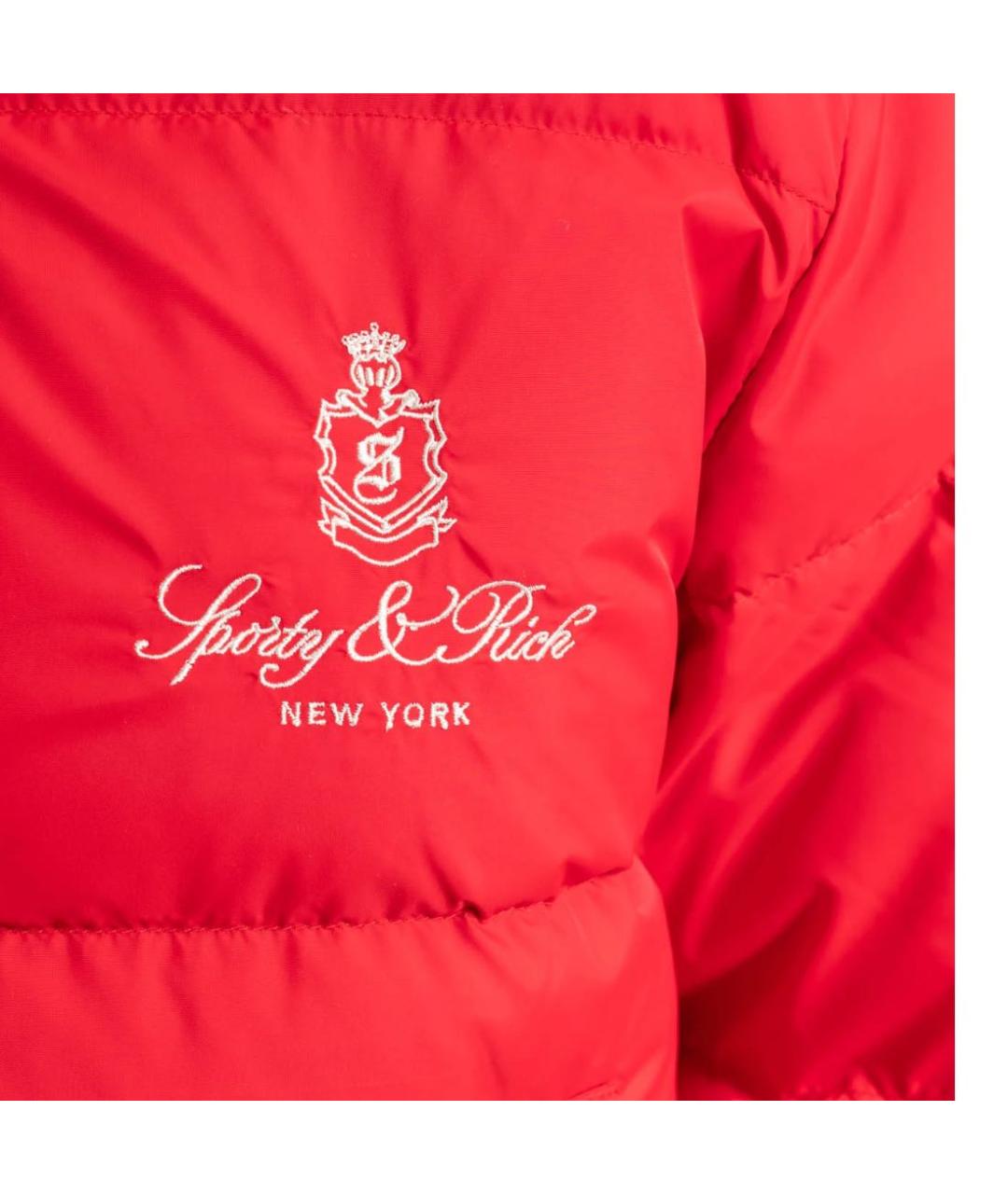 SPORTY AND RICH Красный полиэстеровый пуховик, фото 4