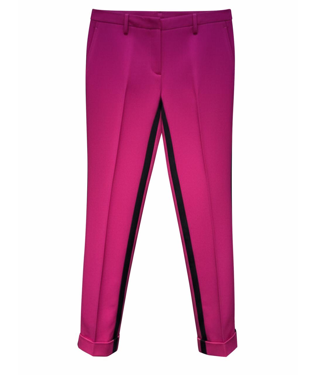 NO. 21 Фуксия синтетические прямые брюки, фото 1