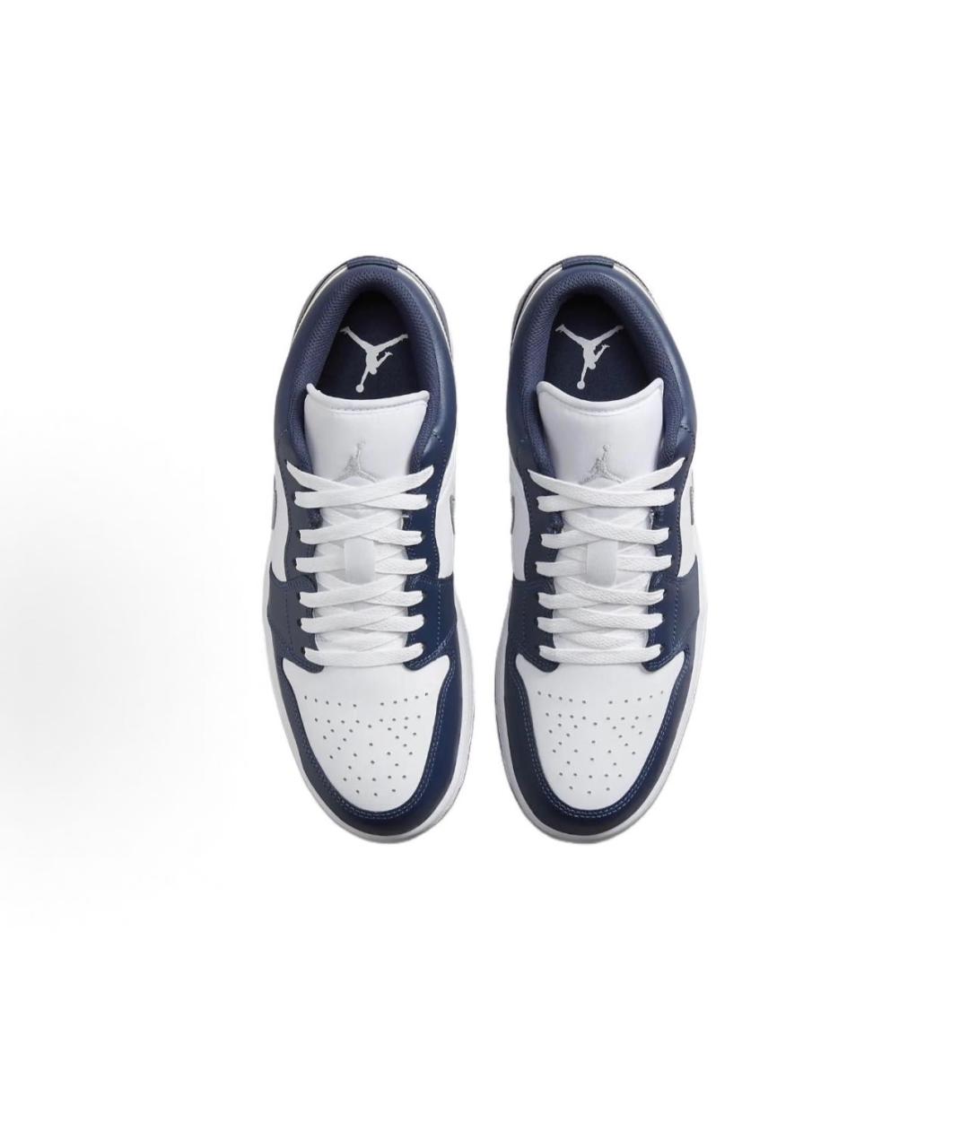 JORDAN Темно-синие кожаные низкие кроссовки / кеды, фото 4