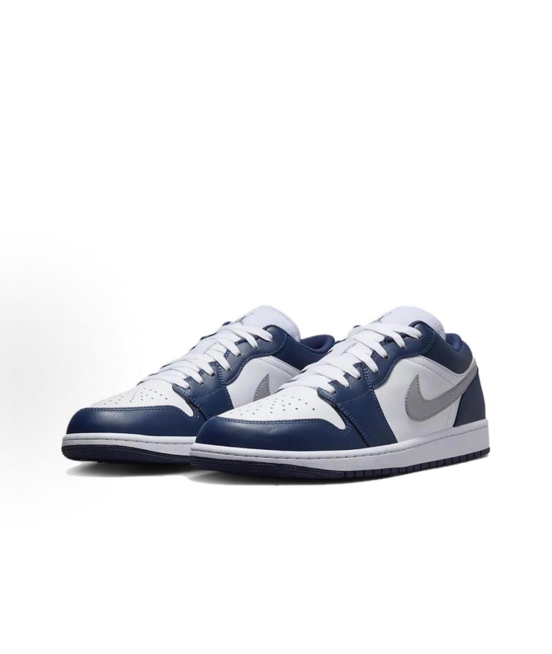 JORDAN Темно-синие кожаные низкие кроссовки / кеды, фото 3