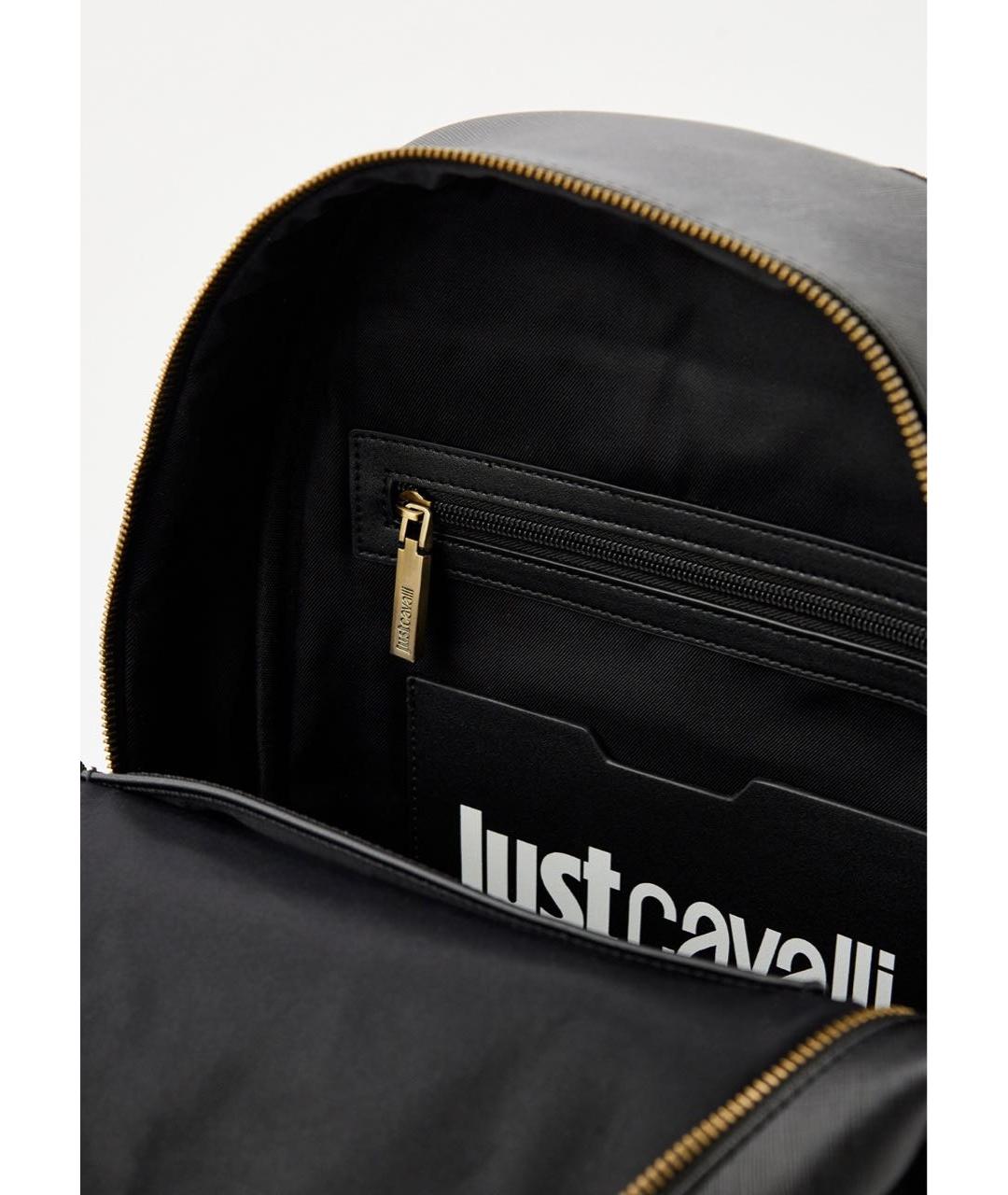 JUST CAVALLI Черный рюкзак из искусственной кожи, фото 4
