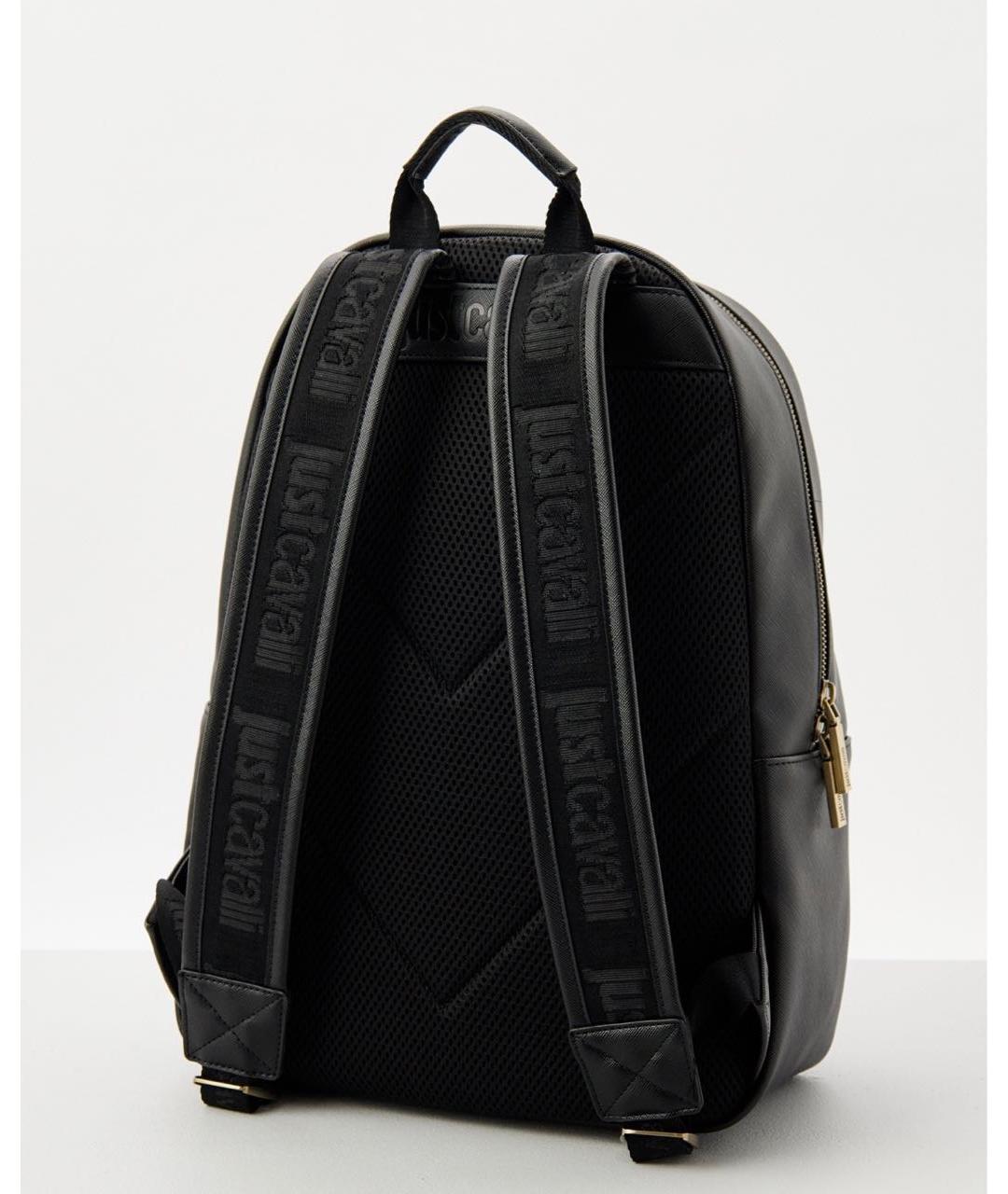 JUST CAVALLI Черный рюкзак из искусственной кожи, фото 3