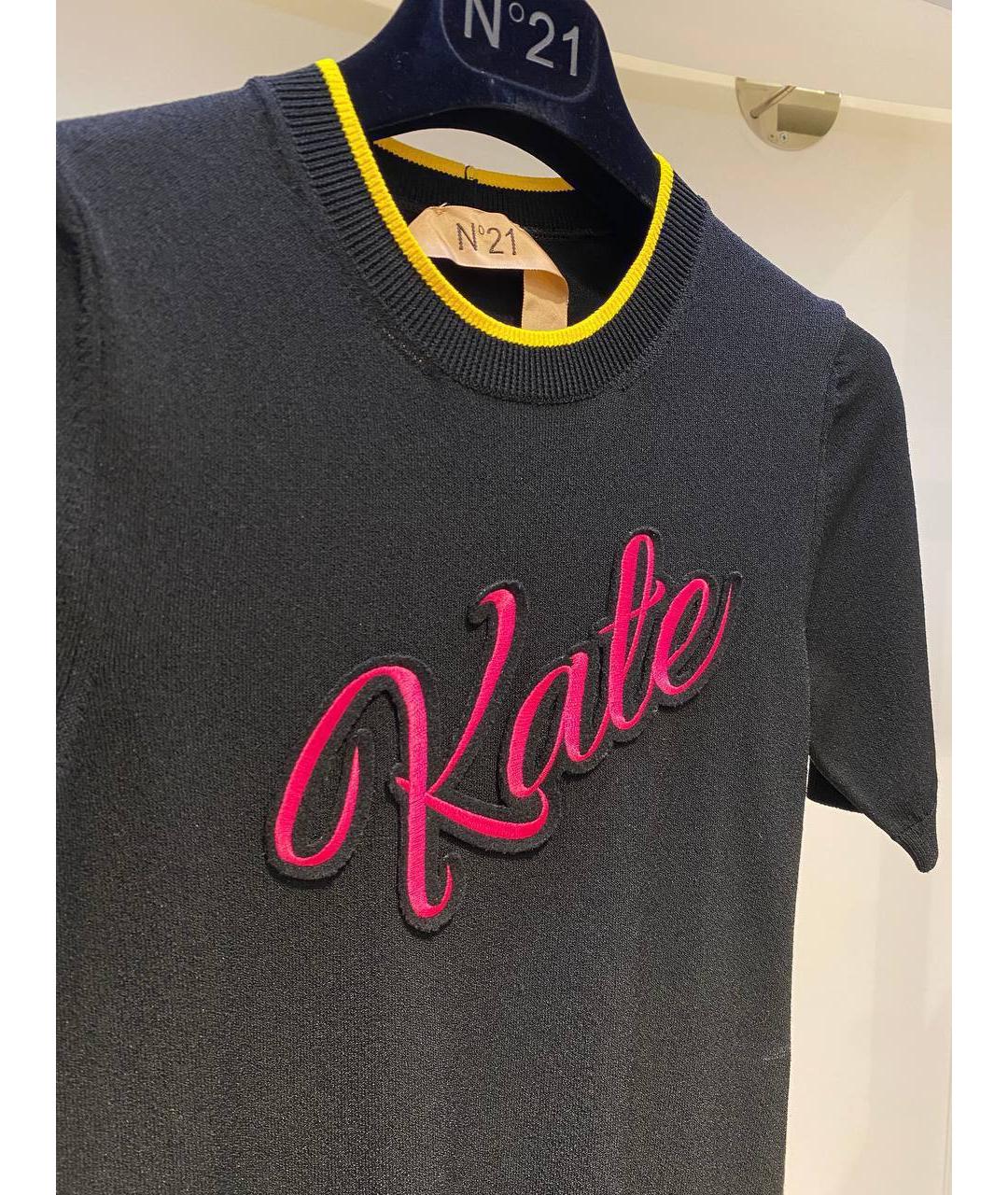 NO. 21 Черный шерстяной джемпер / свитер, фото 3