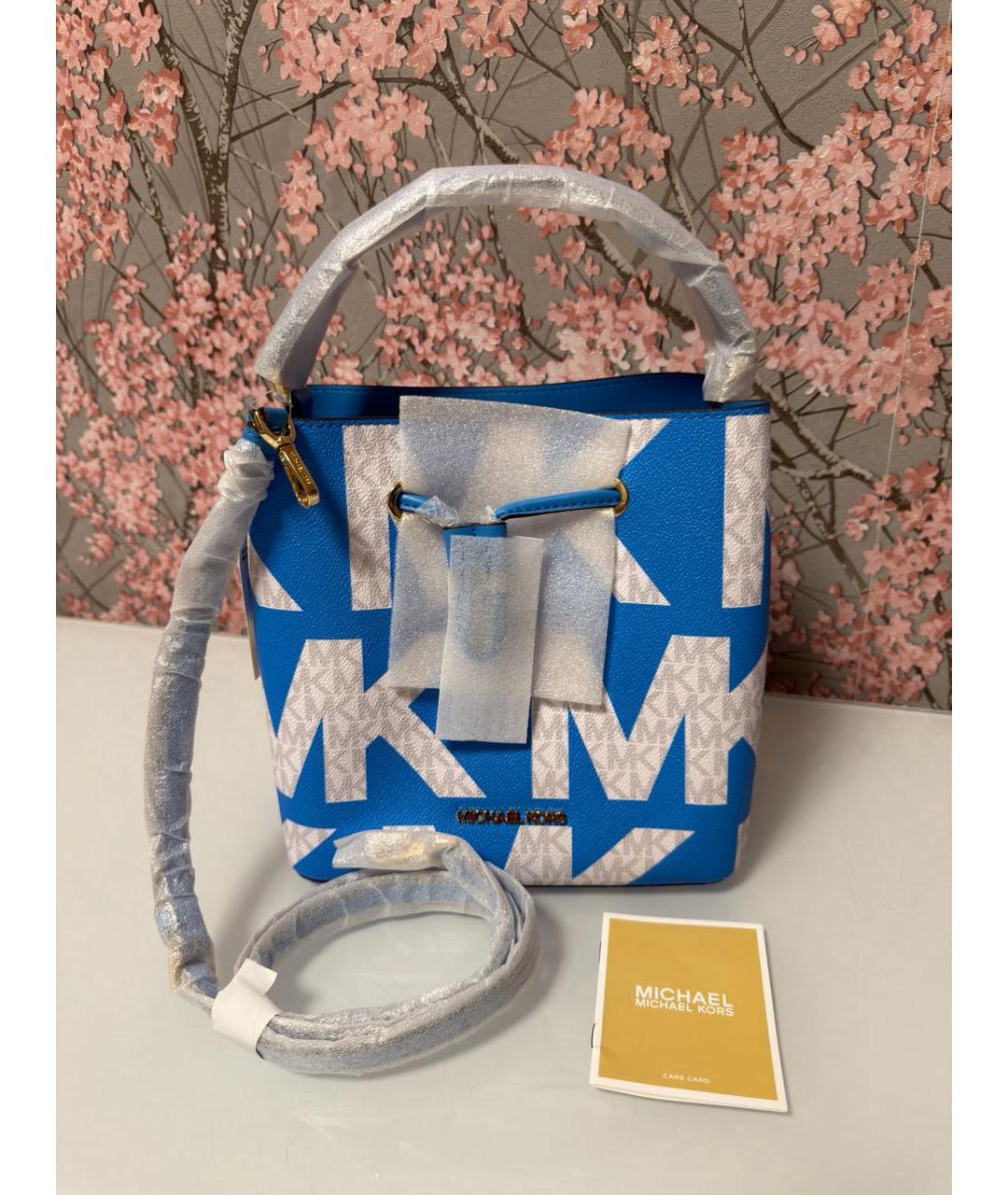 MICHAEL KORS Голубая сумка с короткими ручками из искусственной кожи, фото 9