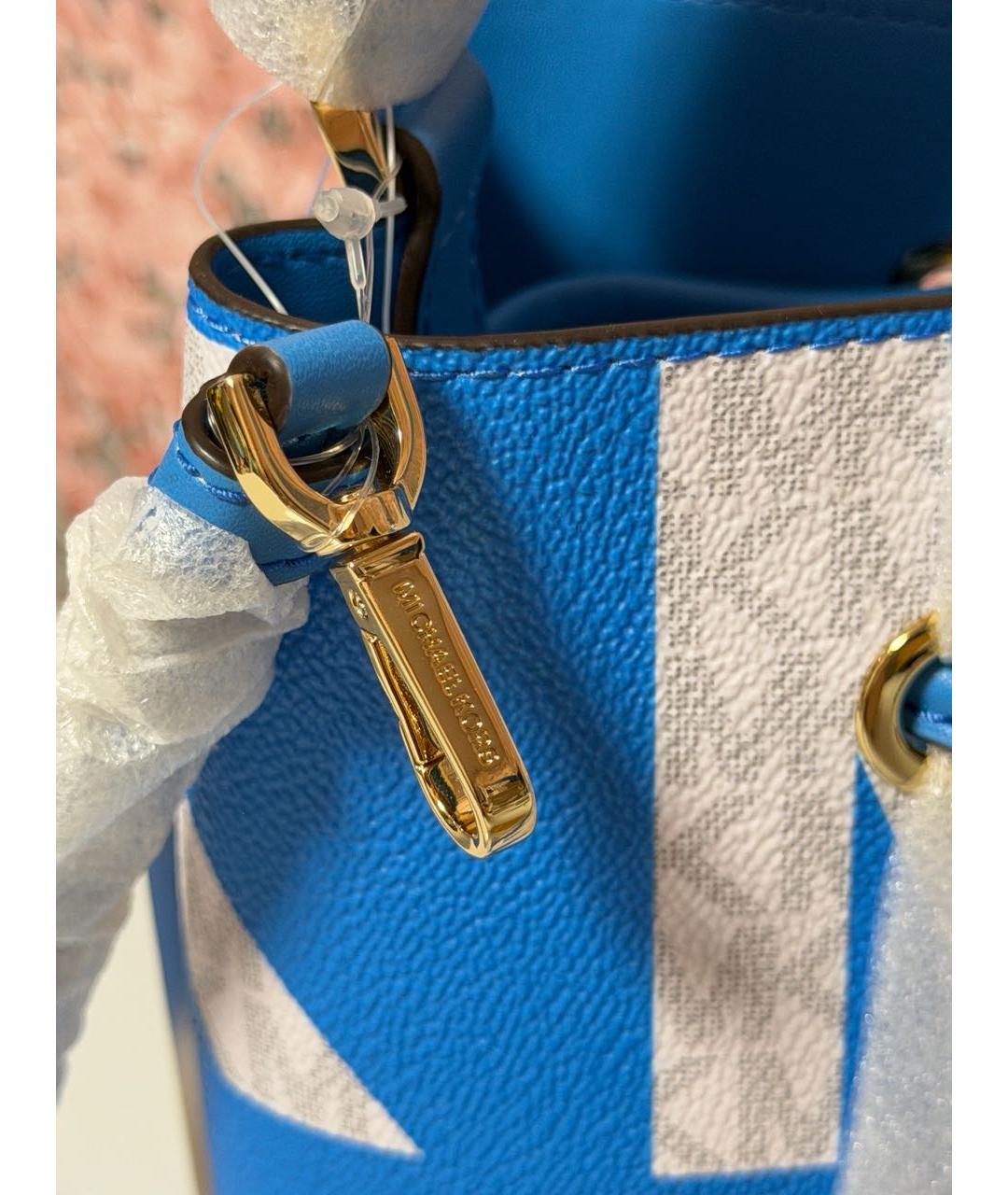 MICHAEL KORS Голубая сумка с короткими ручками из искусственной кожи, фото 4