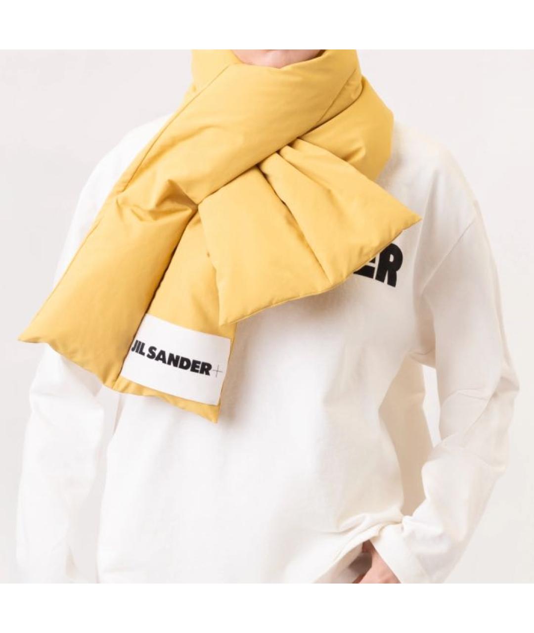 JIL SANDER Горчичный шарф, фото 3