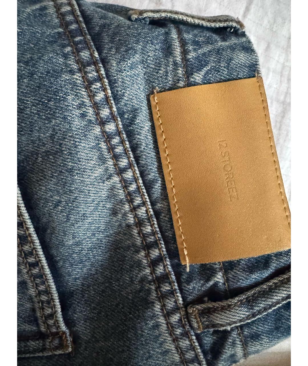 12 STOREEZ Синие хлопковые прямые джинсы, фото 4