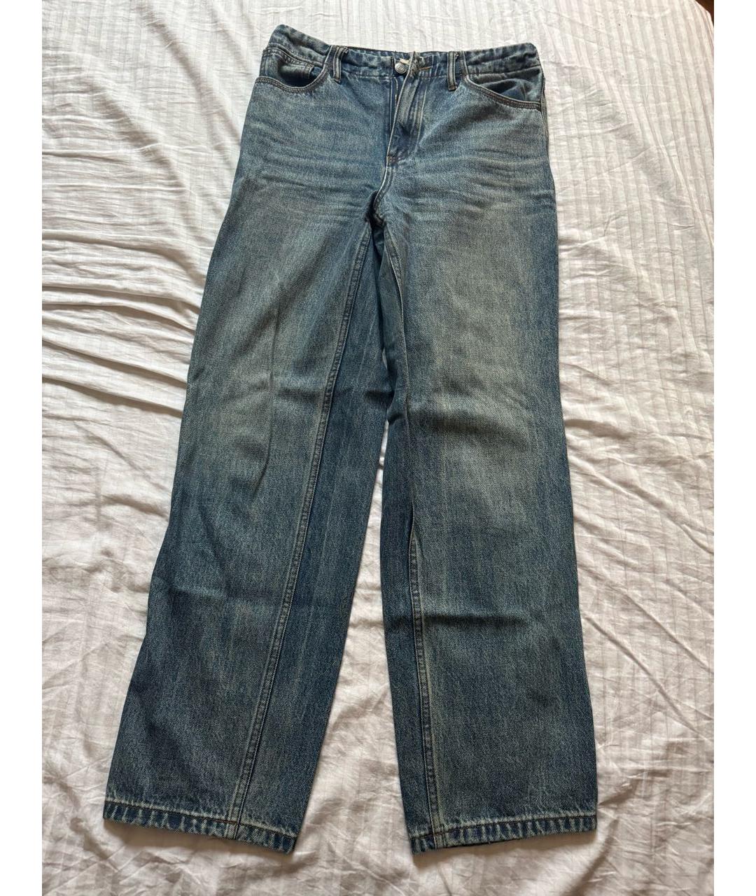 12 STOREEZ Синие хлопковые прямые джинсы, фото 2