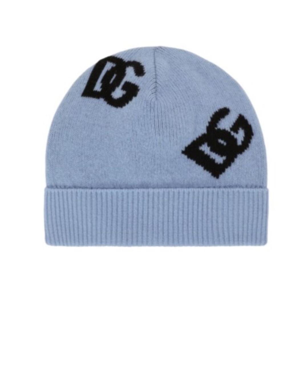 DOLCE&GABBANA Голубая шерстяная шапка, фото 1