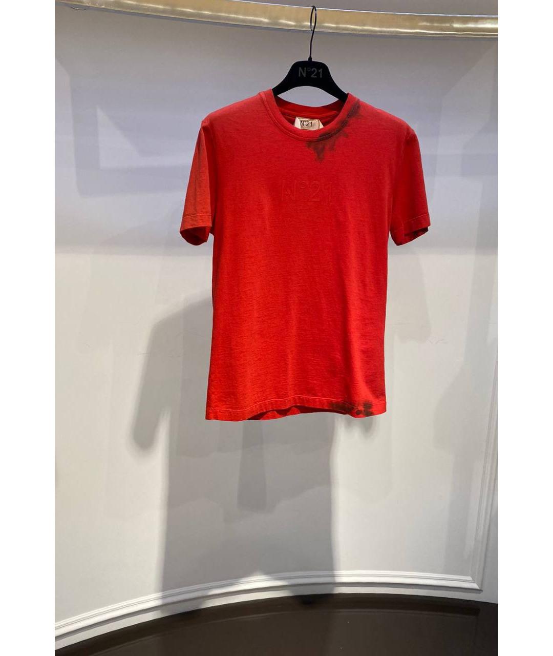 NO. 21 Красная хлопковая футболка, фото 2